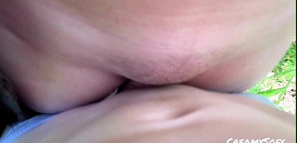  Fucked a youngster in the forest and cum in her panties - CreamySofy